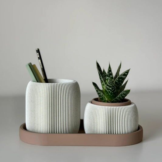 Trama Duo Armonia - Porta Caneta Com Vaso Suculenta