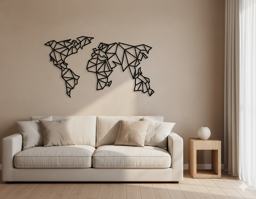 Quadro Mapa Geométrico em ACM Fosco