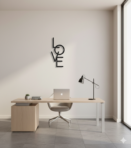 Quadro Love Minimal em ACM Fosco